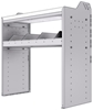 18-3536-3W Workbench 34.5"Wide x 15.5"Deep x 36"high with 1 high divider shelf and a 1.5" thick hardwood worktop