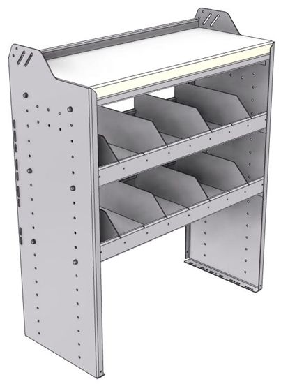 18-3542-4W Workbench 34.5"Wide x 15.5"Deep x 42"high with 2 high divider shelves and a 1.5" thick hardwood worktop