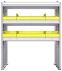 18-3542-6W Workbench 34.5"Wide x 15.5"Deep x 42"high with 2 bin shelves and a 1.5" thick hardwood worktop