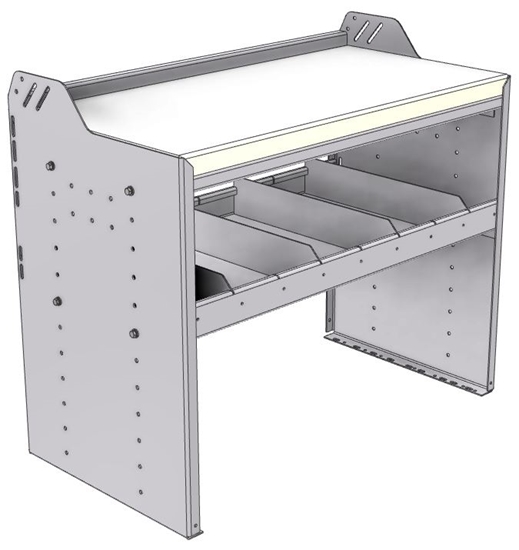 18-3830-1W Workbench 34.5"Wide x 18.5"Deep x 30"high with 1 standard divider shelf and a 1.5" thick hardwood worktop