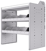 18-3836-4W Workbench 34.5"Wide x 18.5"Deep x 36"high with 2 high divider shelves and a 1.5" thick hardwood worktop