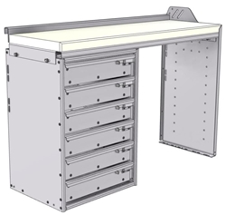 18-4530-LD Workbench 43"Wide x 15.5"Deep x 30"high with a 6 Drawer unit on Left hand side
