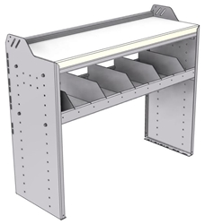 18-4536-3W Workbench 43"Wide x 15.5"Deep x 36"high with 1 high divider shelf and a 1.5" thick hardwood worktop