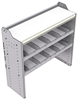 18-4542-2W Workbench 43"Wide x 15.5"Deep x 42"high with 2 standard divider shelves and a 1.5" thick hardwood worktop