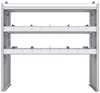 18-4542-2W Workbench 43"Wide x 15.5"Deep x 42"high with 2 standard divider shelves and a 1.5" thick hardwood worktop
