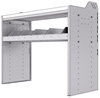 18-4836-3W Workbench 43"Wide x 18.5"Deep x 36"high with 1 high divider shelf and a 1.5" thick hardwood worktop