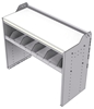 18-4836-3W Workbench 43"Wide x 18.5"Deep x 36"high with 1 high divider shelf and a 1.5" thick hardwood worktop