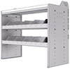 18-4836-4W Workbench 43"Wide x 18.5"Deep x 36"high with 2 high divider shelves and a 1.5" thick hardwood worktop