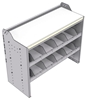 18-4836-4W Workbench 43"Wide x 18.5"Deep x 36"high with 2 high divider shelves and a 1.5" thick hardwood worktop