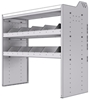 18-4842-4W Workbench 43"Wide x 18.5"Deep x 42"high with 2 high divider shelves and a 1.5" thick hardwood worktop