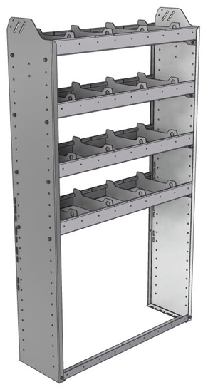 20-3163-4 Square back shelf unit 36"Wide x 11.5"Deep x 63"High with 4 shelves