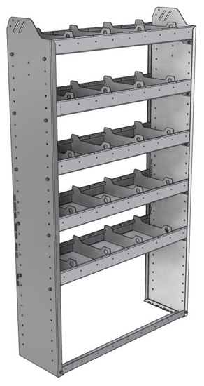 20-3163-5 Square back shelf unit 36"Wide x 11.5"Deep x 63"High with 5 shelves