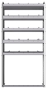 20-3172-5 Square back shelf unit 36"Wide x 11.5"Deep x 72"High with 5 shelves