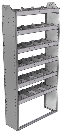 20-3172-6 Square back shelf unit 36"Wide x 11.5"Deep x 72"High with 6 shelves