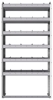 20-3172-6 Square back shelf unit 36"Wide x 11.5"Deep x 72"High with 6 shelves