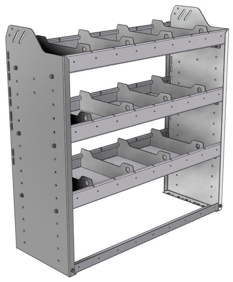 20-3336-3 Square back shelf unit 36"Wide x 13.5"Deep x 36"High with 3 shelves