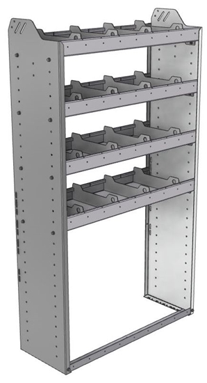 20-3363-4 Square back shelf unit 36"Wide x 13.5"Deep x 63"High with 4 shelves