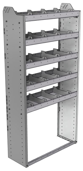 20-3372-5 Square back shelf unit 36"Wide x 13.5"Deep x 72"High with 5 shelves