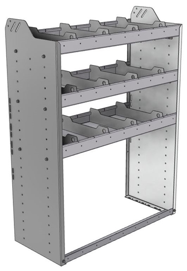 20-3548-3 Square back shelf unit 36"Wide x 15.5"Deep x 48"High with 3 shelves