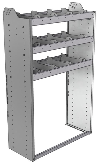 20-3558-3 Square back shelf unit 36"Wide x 15.5"Deep x 58"High with 3 shelves