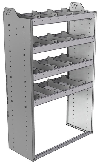 20-3558-4 Square back shelf unit 36"Wide x 15.5"Deep x 58"High with 4 shelves