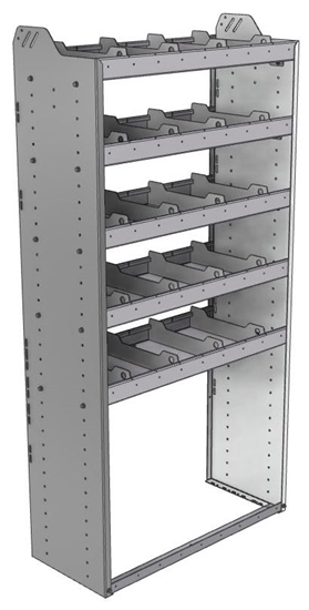 20-3572-5 Square back shelf unit 36"Wide x 15.5"Deep x 72"High with 5 shelves