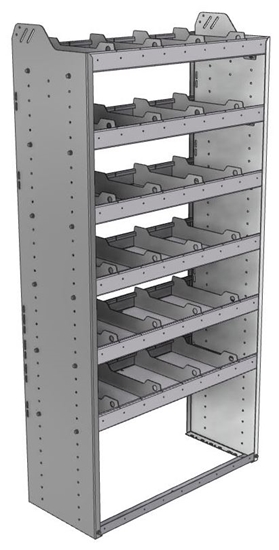 20-3572-6 Square back shelf unit 36"Wide x 15.5"Deep x 72"High with 6 shelves