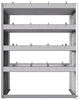 20-3848-4 Square back shelf unit 36"Wide x 18.5"Deep x 48"High with 4 shelves