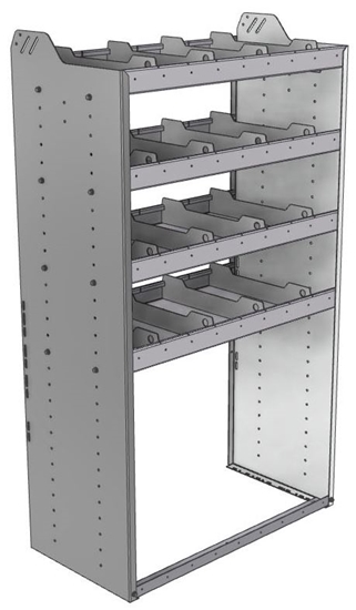 20-3863-4 Square back shelf unit 36"Wide x 18.5"Deep x 63"High with 4 shelves