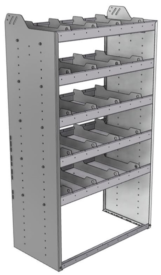 20-3863-5 Square back shelf unit 36"Wide x 18.5"Deep x 63"High with 5 shelves