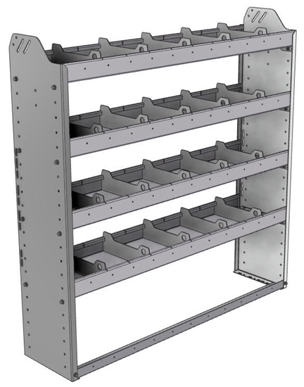 20-4148-4 Square back shelf unit 48"Wide x 11.5"Deep x 48"High with 4 shelves