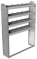 20-4163-4 Square back shelf unit 48"Wide x 11.5"Deep x 63"High with 4 shelves