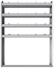 20-4163-4 Square back shelf unit 48"Wide x 11.5"Deep x 63"High with 4 shelves