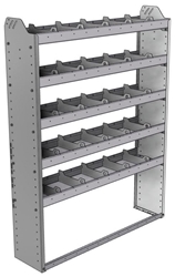 20-4163-5 Square back shelf unit 48"Wide x 11.5"Deep x 63"High with 5 shelves