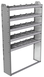 20-4172-5 Square back shelf unit 48"Wide x 11.5"Deep x 72"High with 5 shelves
