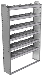 20-4172-6 Square back shelf unit 48"Wide x 11.5"Deep x 72"High with 6 shelves
