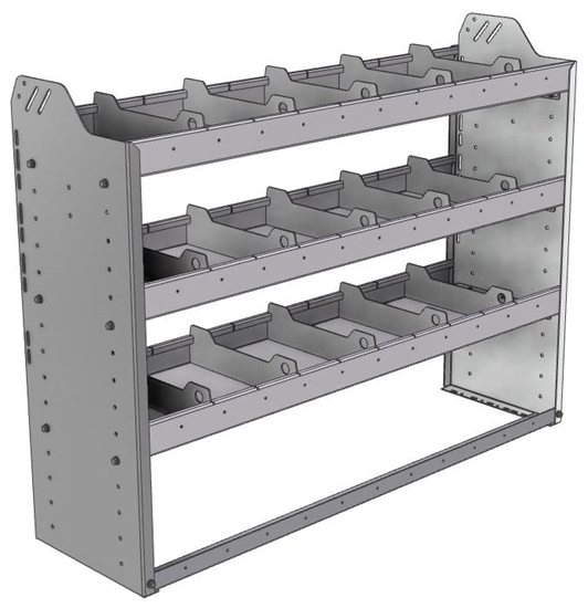 20-4336-3 Square back shelf unit 48"Wide x 13.5"Deep x 36"High with 3 shelves