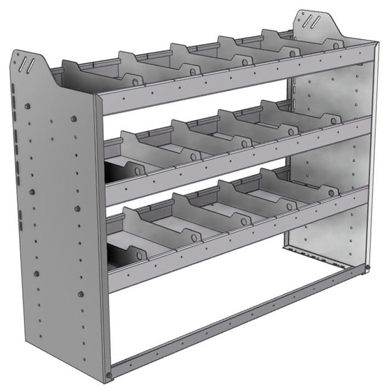 20-4536-3 Square back shelf unit 48"Wide x 15.5"Deep x 36"High with 3 shelves