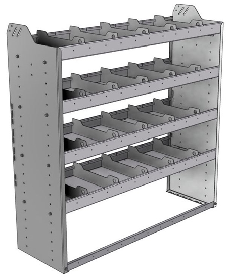 20-4548-4 Square back shelf unit 48"Wide x 15.5"Deep x 48"High with 4 shelves