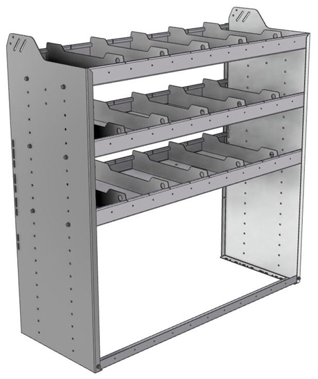 20-4848-3 Square back shelf unit 48"Wide x 18.5"Deep x 48"High with 3 shelves