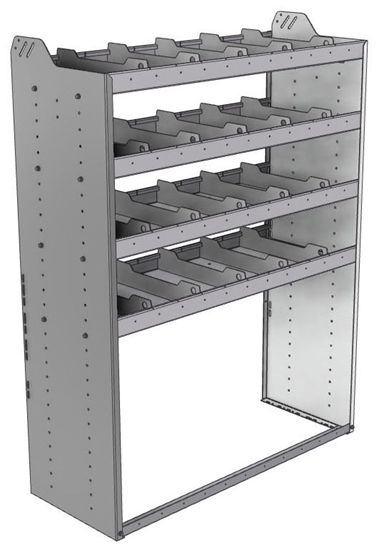 20-4863-4 Square back shelf unit 48"Wide x 18.5"Deep x 63"High with 4 shelves