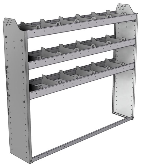 20-5148-3 Square back shelf unit 56"Wide x 11.5"Deep x 48"High with 3 shelves