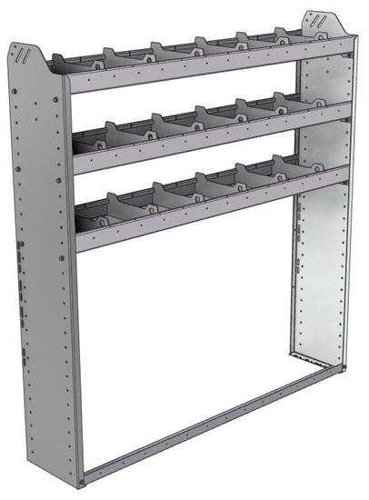 20-5158-3 Square back shelf unit 56"Wide x 11.5"Deep x 58"High with 3 shelves