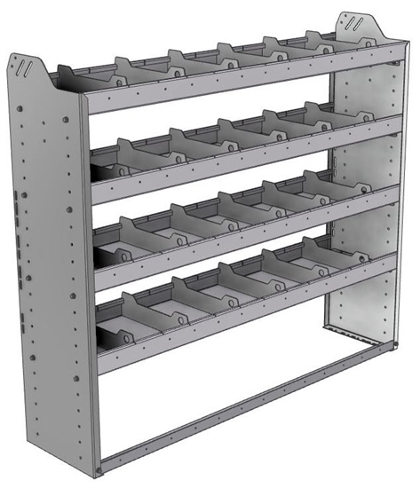 20-5348-4 Square back shelf unit 56"Wide x 13.5"Deep x 48"High with 4 shelves