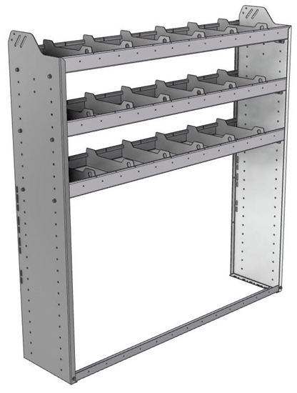 20-5358-3 Square back shelf unit 56"Wide x 13.5"Deep x 58"High with 3 shelves