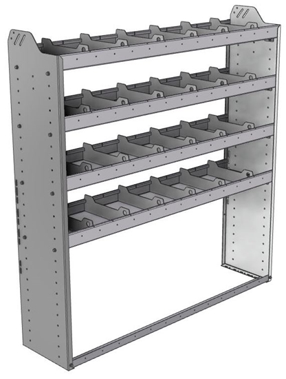 20-5358-4 Square back shelf unit 56"Wide x 13.5"Deep x 58"High with 4 shelves