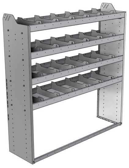 20-5558-4 Square back shelf unit 56"Wide x 15.5"Deep x 58"High with 4 shelves