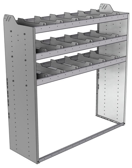 20-5858-3 Square back shelf unit 56"Wide x 18.5"Deep x 58"High with 3 shelves