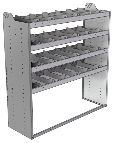 20-5858-4 Square back shelf unit 56"Wide x 18.5"Deep x 58"High with 4 shelves