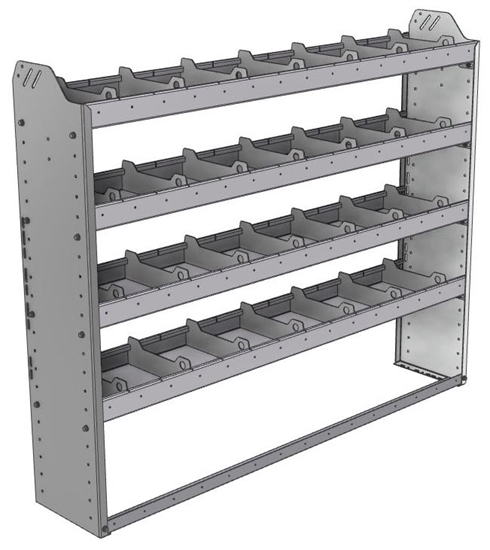 20-6148-4 Square back shelf unit 60"Wide x 11.5"Deep x 48"High with 4 shelves